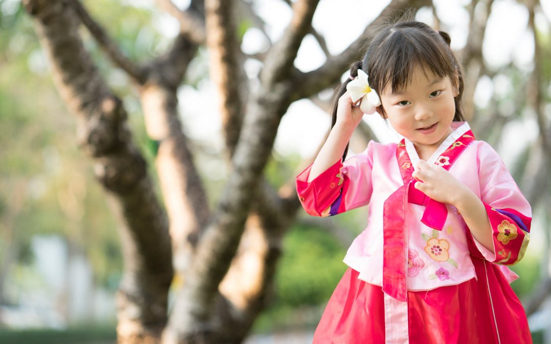 Korean child wearing a Traditional Hanbok